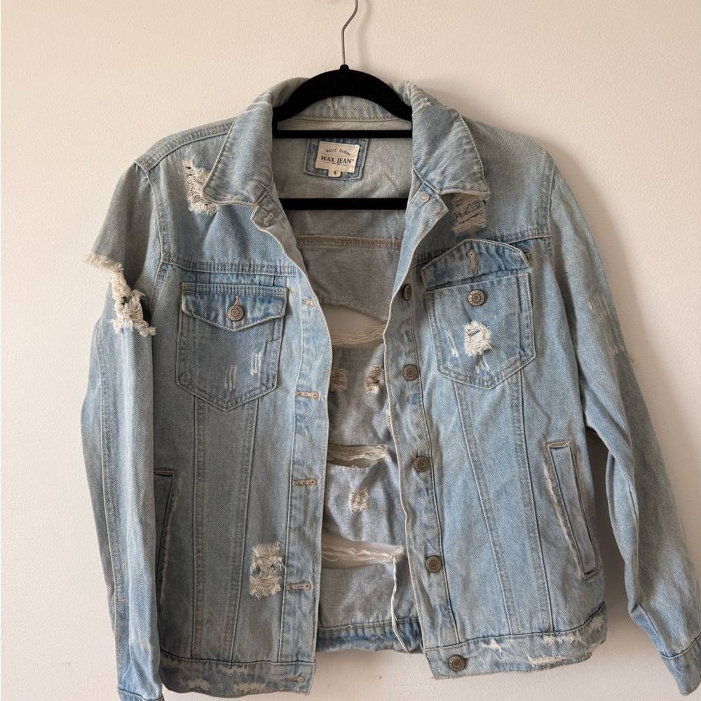 WAX JEANS Distressed Denim Jacket